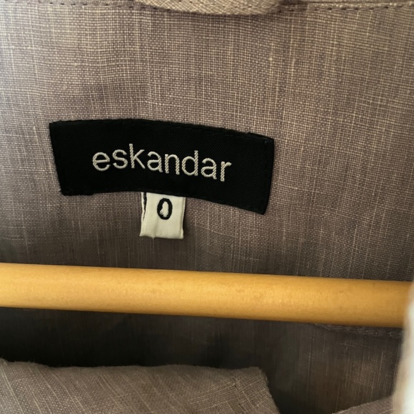 Eskandar boxy cape/coat linen - Picture 3 of 11